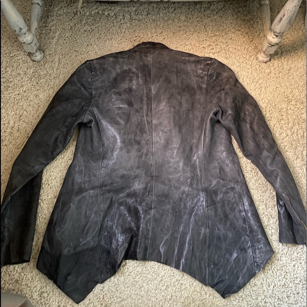 BLUR Leather Distressed Jacket Size 40 US 0-2 - Picture 7 of 15